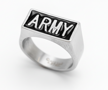 Load image into Gallery viewer, "ARMY" Signet Ring Unisex Military Stainless Steel Ring SR99