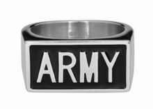 Load image into Gallery viewer, "ARMY" Signet Ring Unisex Military Stainless Steel Ring SR99