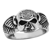 Load image into Gallery viewer, Harley Davidson® Willie G. Winged Skull B&amp;S Ring Sterling Silver HDR0292  image 1
