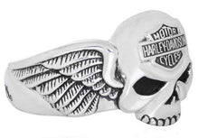 Load image into Gallery viewer, Harley Davidson® Willie G. Winged Skull B&amp;S Ring Sterling Silver HDR0292 image 2
