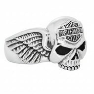 Harley Davidson® Willie G. Winged Skull B&S Ring Sterling Silver HDR0292 image 2