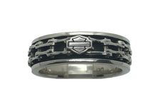 Load image into Gallery viewer, Harley-Davidson® Spinner Bike Chain B&amp;S Logo Ring Sterling Silver  HDR0174 image 2