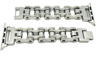 Men's Bike Chain Watch Band Fits Apple Silver Stainless Steel Motorcycle W10