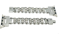 Mini Bike Chain Watch Band Ladies Double Bling Motorcycle Tennis Bracelet W2