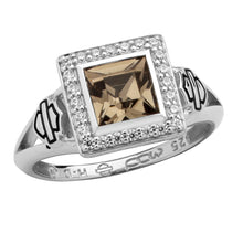 Load image into Gallery viewer, Women's Harley-Davidson® Black Ice Crystal Outline B&amp;S Bling Ring Sterling Silver  HDR0362 image 1