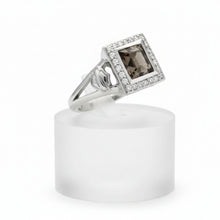 Load image into Gallery viewer, Women's Harley-Davidson® Black Ice Crystal Outline B&amp;S Bling Ring Sterling Silver  HDR0362 image 4