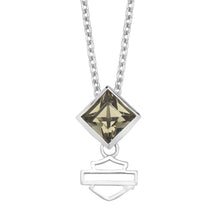 Load image into Gallery viewer, Harley Davidson® Black Ice Diamond Shape Pendant Sterling Silver HDN0311 image 1