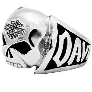 Men's Harley-Davidson ® Stainless Steel Willie G Skull Biker Ring