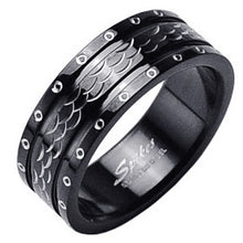Load image into Gallery viewer, Biker Jewelry Men’s Black Comfort Fit Black Wedding Band Stainless Steel