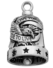Load image into Gallery viewer, "Live to Ride, Ride to Live" Motorcycle Ride Bell® Biker Stainless Steel RB3