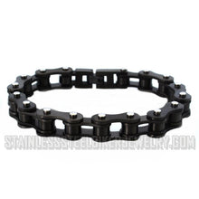 Load image into Gallery viewer, Heavy Metal Jewelry Gunmetal Unisex Bike Chain Bracelet Stainless Steel