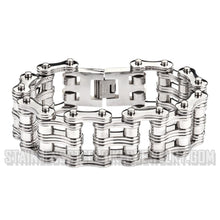 Load image into Gallery viewer, Heavy Metal Jewelry Men&#39;s Primary Motorcycle Bike Chain Bracelet Chrome Stainless Steel