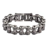 Men's Motorcycle Bike Chain Bracelet Stainless Steel Distressed or Antique SB120