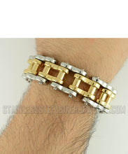 Load image into Gallery viewer, Heavy Metal Jewelry Men&#39;s Motorcycle Bike Chain Bracelet Silver/Gold Stainless Steel