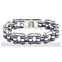 Load image into Gallery viewer, Heavy Metal Jewelry Men&#39;s Motorcycle Bike Chain Bracelet Stainless Steel Multi-Color/Double Link