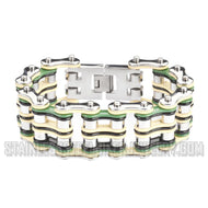 Heavy Metal Jewelry Men's Primary Motorcycle Bike Chain Bracelet Multi-Color Links  Stainless Steel