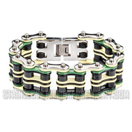 Heavy Metal Jewelry Men's Primary Motorcycle Bike Chain Bracelet Multi-Color Links Stainless Steel