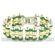 Heavy Metal Jewelry Men's Primary Motorcycle Bike Chain Bracelet Multi-Color Links Stainless Steel