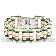 Heavy Metal Jewelry Men's Primary Motorcycle Bike Chain Bracelet Multi-Color/Leather Stainless Steel