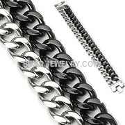 Load image into Gallery viewer, Heavy Metal Jewelry Men&#39;s Dual Two-Color Stainless Bracelet