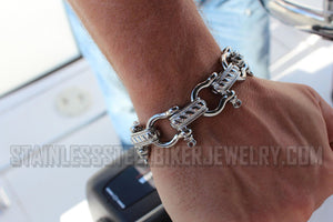 Heavy Metal Jewelry Large Men's Shackle Bracelet Stainless Steel