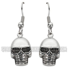 Load image into Gallery viewer, Heavy Metal Jewelry Ladies French Wire skull Earrings Stainless Steel