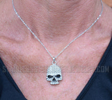 Load image into Gallery viewer, Heavy Metal Jewelry Ladies Bling Skull Pendant Stainless Steel