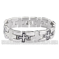 Heavy Metal Jewelry Unisex Luxury Cross Biker Bracelet Stainless Steel