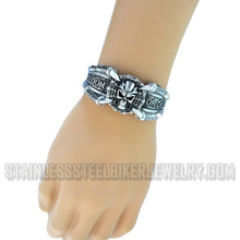 Load image into Gallery viewer, Heavy Metal Jewelry Claw Skull Bracelet Stainless Steel Bike Chain Jewelry