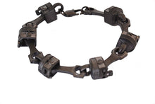 Load image into Gallery viewer, Punisher Skull and Piston Gunmetal Jewelry Motorcycle Bracelet SB179