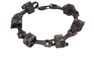 15mm Gunmetal Piston Skulls Link Bracelet Stainless Steel SB179