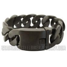 Load image into Gallery viewer, Heavy Metal Jewelry Men&#39;s Gunmetal Brushed Finish Cuban Link Bracelet  Stainless Steel