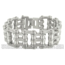 Load image into Gallery viewer, Heavy Metal Jewelry Men&#39;s Primary Motorcycle Bike Chain Bracelet Brushed Stainless Steel