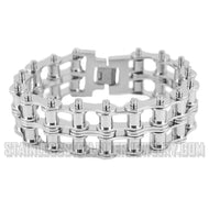 Heavy Metal Jewelry Men's Motorcycle Drive Chain Bracelet Chrome Stainless Steel