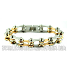 Load image into Gallery viewer, Heavy Metal Jewelry Ladies Motorcycle Bike Chain Stainless Steel Bracelet Silver/Gold