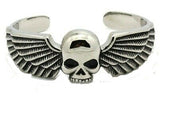 Winged Skull Cuff Bracelet Biker Jewelry Stainless Steel<br> SB125