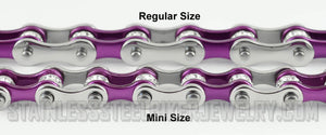 Heavy Metal Jewelry Ladies Motorcycle Bike Chain Stainless Steel Bracelet Silver/Electric Purple
