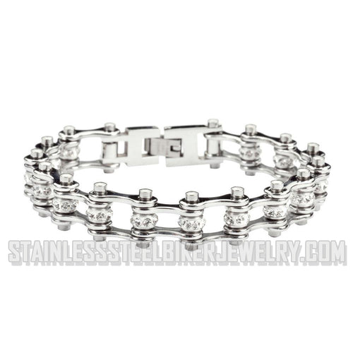 Heavy Metal Jewelry Ladies Motorcycle Bike Chain Stainless Steel Bracelet Chrome Special