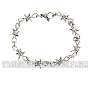 Heavy Metal Jewelry Unisex Barbed Wire Link Design Bike Chain Bracelet Stainless Steel