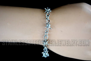 Heavy Metal Jewelry Unisex Barbed Wire Link Design Bike Chain Bracelet Stainless Steel