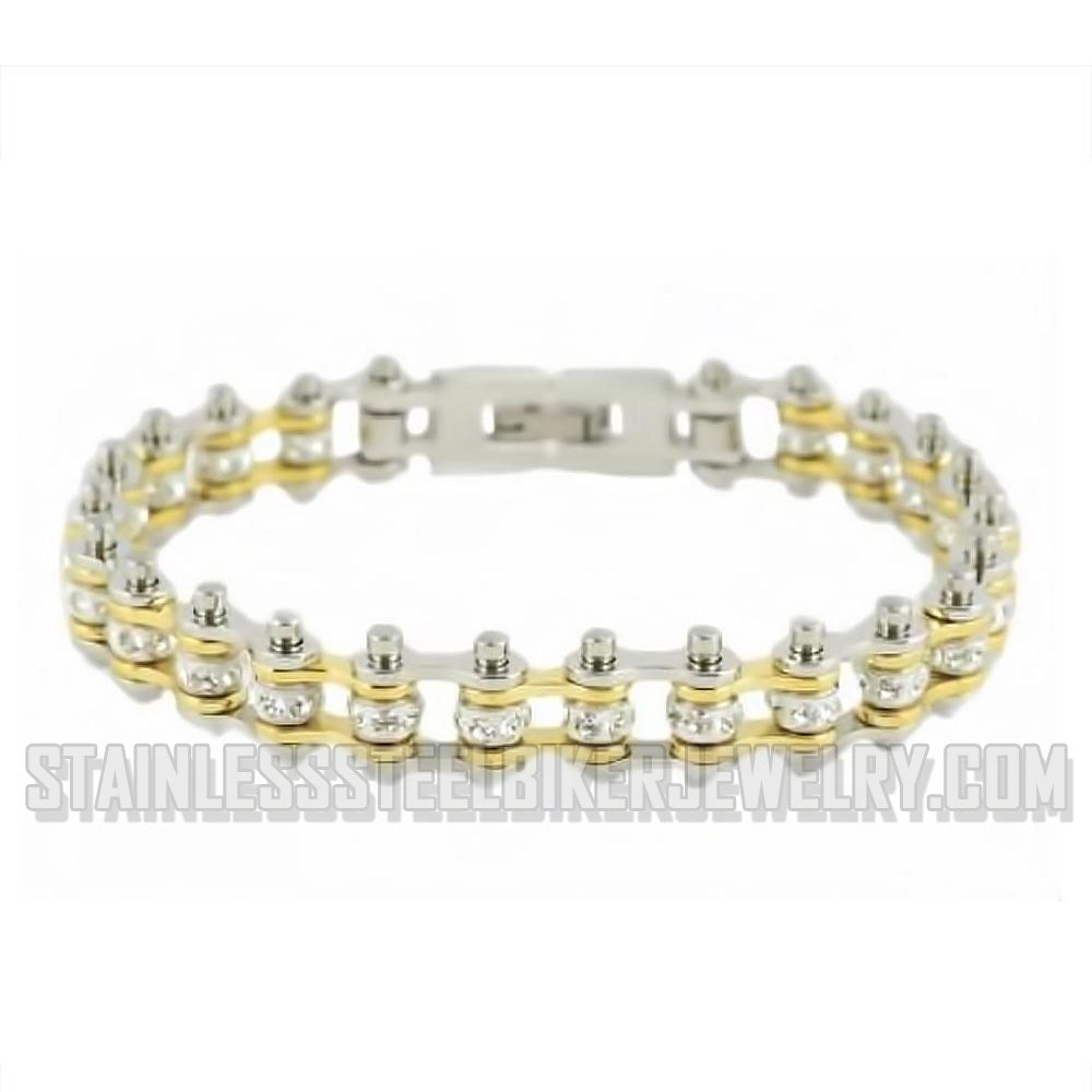 Heavy Metal Jewelry Ladies Motorcycle Mini Bike Chain Bracelet Stainless Steel Silver/Gold