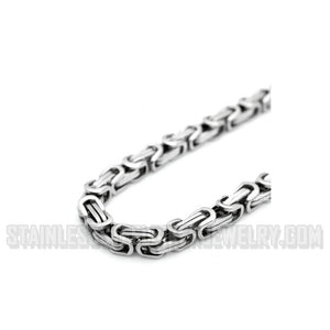 Heavy Metal Jewelry Bracelet Stainless Steel 7mm Byzantine Men's and Ladies
