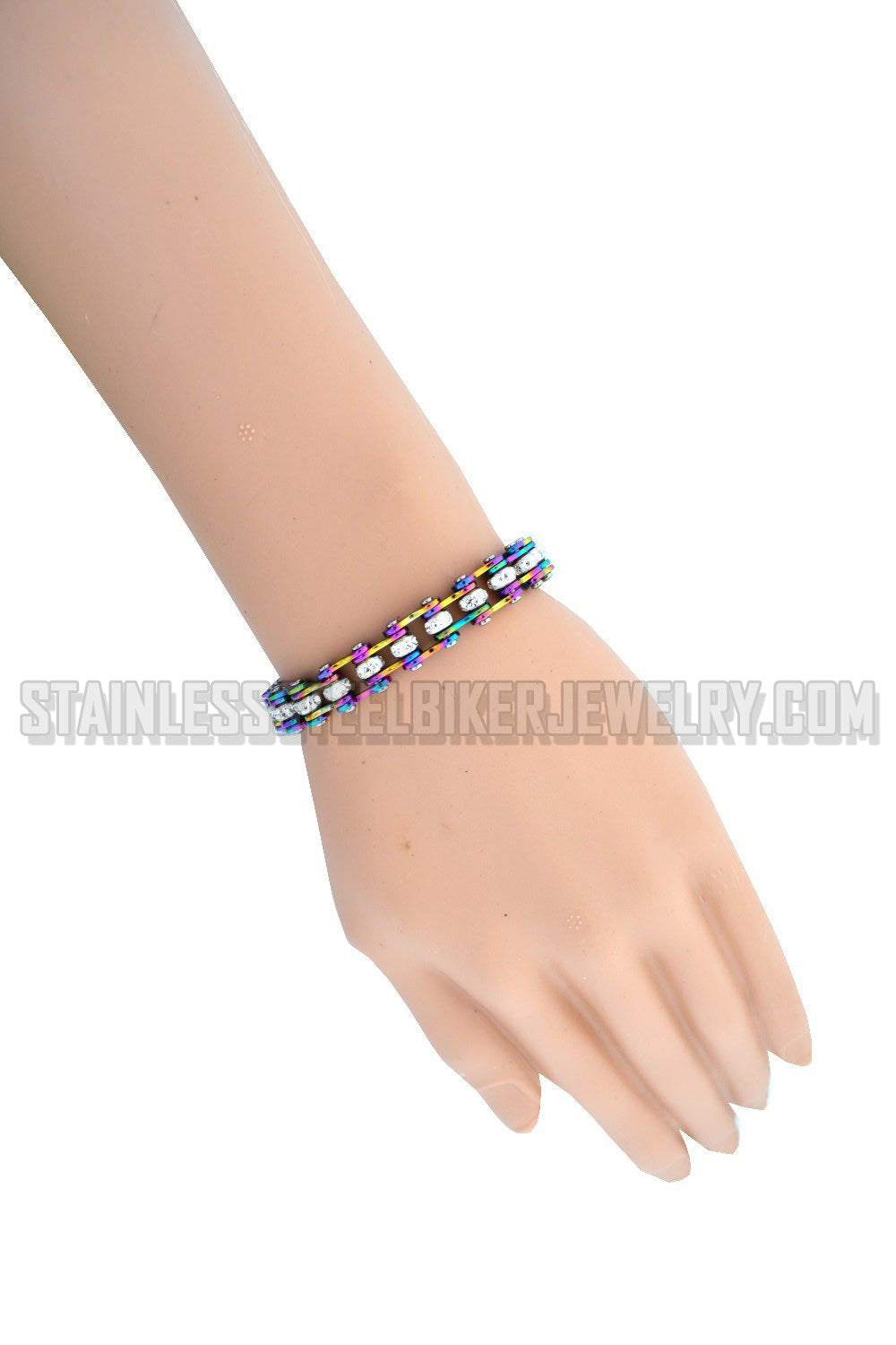 Rainbow Jewelry Stainless Steel Wristband Bicycle Chain Bracelet