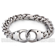 Load image into Gallery viewer, Heavy Metal Jewelry Men&#39;s Handcuff Bracelet Stainless Steel