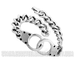 Heavy Metal Jewelry Men's Handcuff Bracelet Stainless Steel