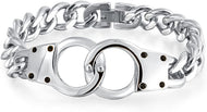 Biker Jewelry Men's Handcuff Bracelet Stainless Steel SB24
