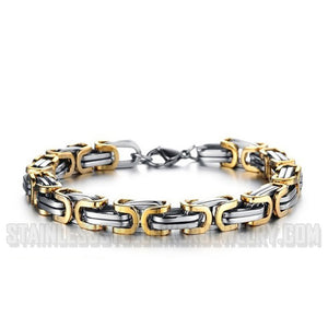 8.5mm Byzantine Stainless Steel Men's Bracelet by Biker Jewelry