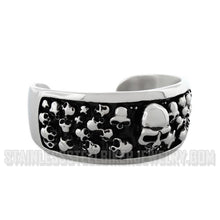 Load image into Gallery viewer, Men&#39;s Biker Jewelry Wide Stainless Steel Skull Cuff Bracelet