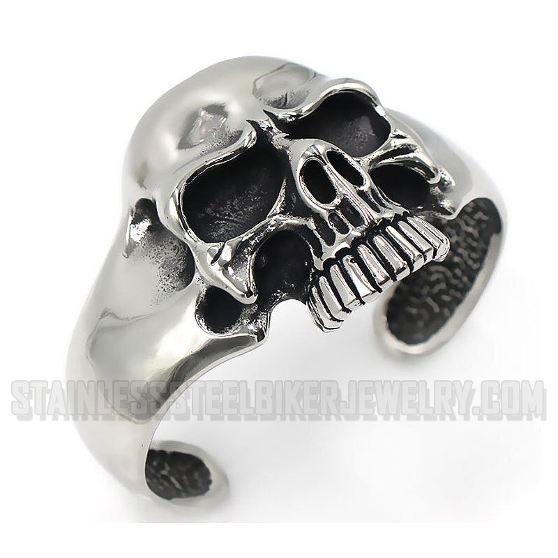 Men's Skull Cuff Biker Bracelet Stainless Steel
