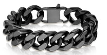 Load image into Gallery viewer, 12mm Black Cuban Link Bracelet Men's Designer Stainless Steel<br> SB7